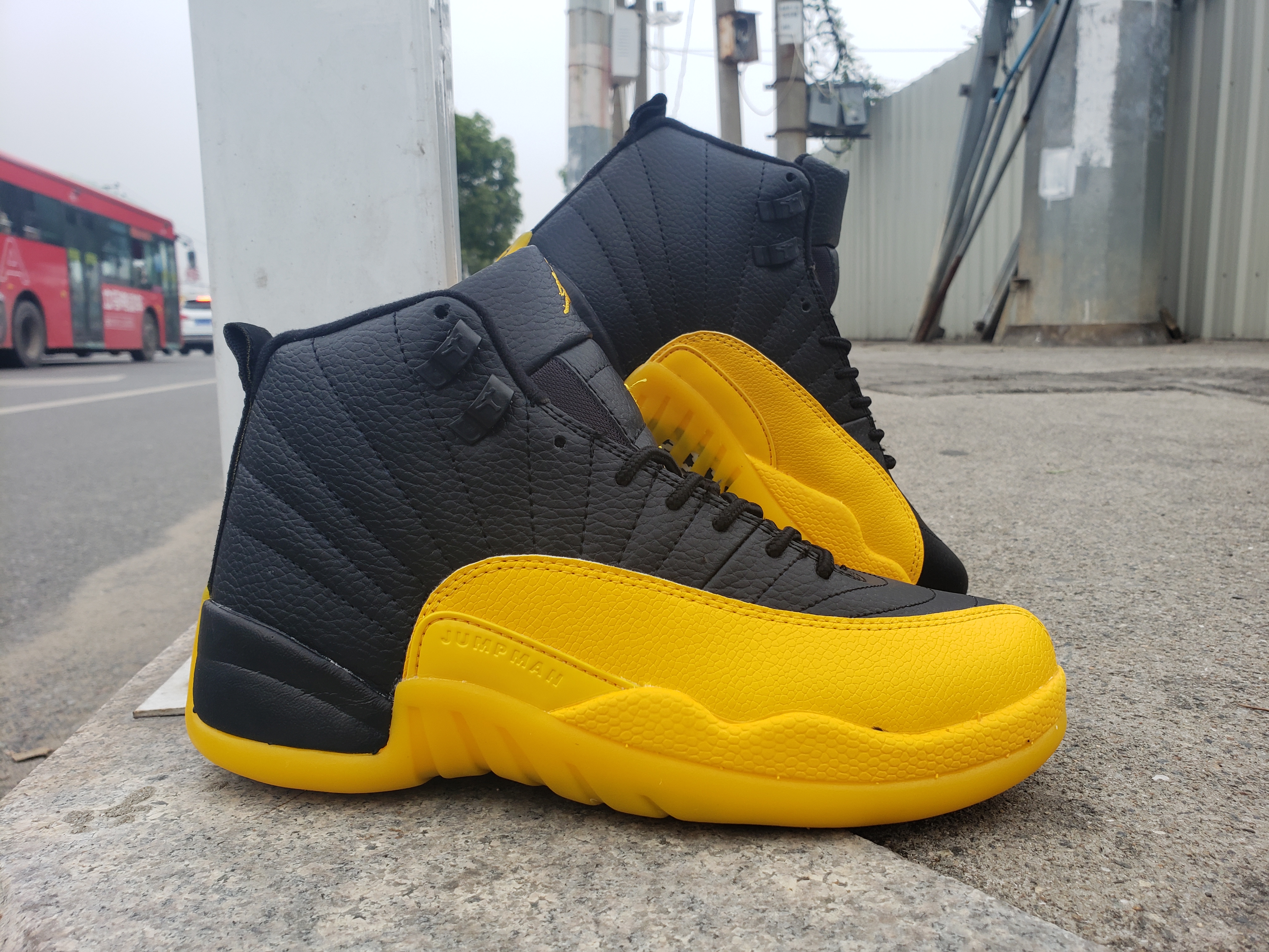 New Jordan 12 Retro 2020 Black Yellow - Click Image to Close